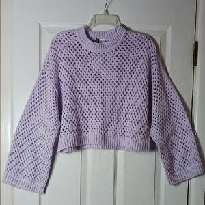 Divided By H&M Cropped Lavender Knit Sweater Size M